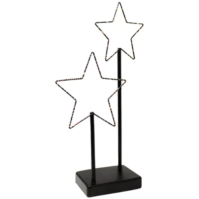 Produktbild von ToCi Deko-Aufsteller Stern mit LED-Beleuchtung | Metall-Leuchter mit 30 LEDs | 24 x 5 x 40 cm