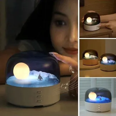 Zdjęcie produktu dla Lampka nocna księżyc LED bluetooth muzyka dla dzieci prezent