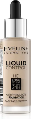 Zdjęcie produktu dla Eveline Liquid Control HD Podkład do twarzy z dropperem 015 Light Vanilla, 32 ml