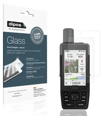 Produktbild von 2x Schutzfolie für Garmin GPSMAP H1 matt - Anti-Shock 9H Folie dipos Glass Kunststoffglas