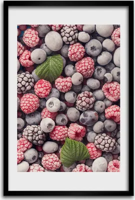 Produktbild von Bild - Bilderrahmen - 40 cm x 60 cm - MDF - Rahmen - Wandkunst - Gefrorene Früchte