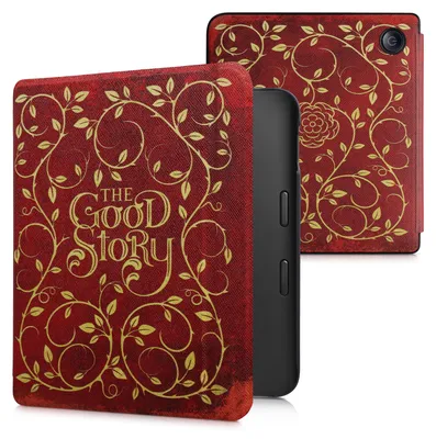 Produktbild von kwmobile Schutzhülle für Kobo Libra 2 Hülle - eReader Flip Case mit Auto Sleep Funktion - Buchcover Good Story mit Gelb Orange Rot