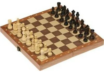 Produktbild von Goki 56921, Einzelstück Schachbrett, Reise-Schachspiel, Quadratisch, Braun, Holz, Schwarz, Braun