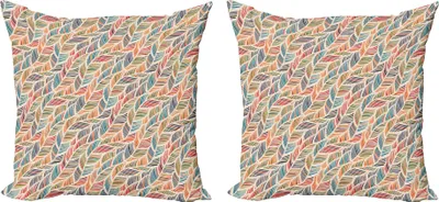Obrázok produktu pre ABAKUHAUS Boho súprava obliečok na vankúš (2 kusy), český farebný vzor štruktúry vĺn, 40 x 40 cm, viacfarebná