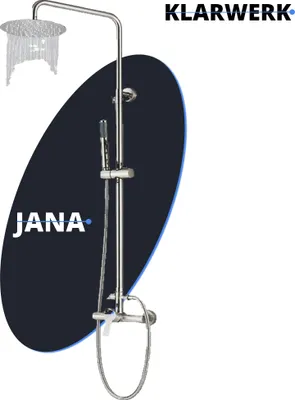 Produktbild von JANA | Premium Regendusche Set Silber gebürstet | Design Duscharmatur Duschsystem | Mischbatterie Dusche komplett mit Handbrause
