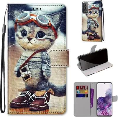 Produktbild von König Design Hülle kompatibel mit Samsung Galaxy S21 Plus Kunstleder Handyhülle - Handy Case Mehrfarbig