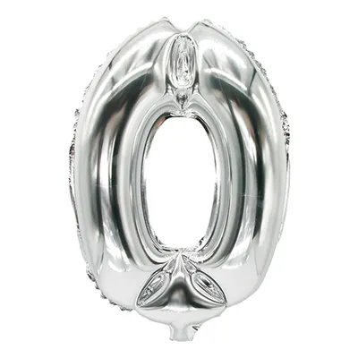 Zdjęcie produktu dla Papstar Folienluftballon Zahlenluftballon 0 silber metallic 35cm
