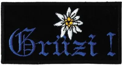 Produktbild von AUFNÄHER - Grüzi - Gr. ca. 10 x 5cm - 03275 schwarz