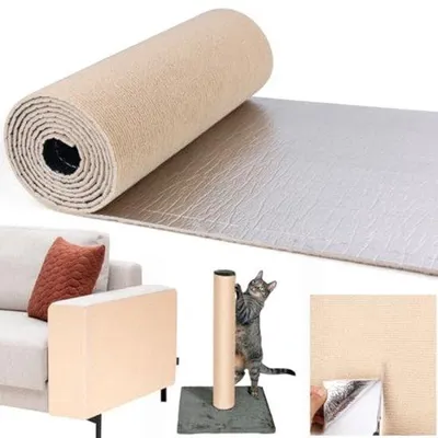 Imagen del producto de Alfombrilla autoadhesiva para arena de gatos, 200x40 cm, para proteger los muebles