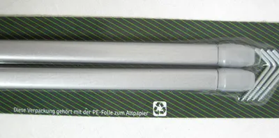 Produktbild von 2-er Vitrage Gardinenstange flach oval, Chrom matt ausziehbar 80 - 120 cm
