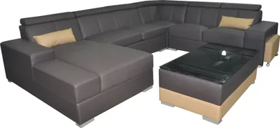 Productafbeelding van Woonkamerbank van leer, met USB-aansluiting. Bekleding: stof. Type: bank, zitmeubels