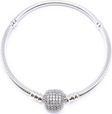 Produktbild von PANDACHARMS Pavé Charm Armband 21cm, 925er Sterling Silber, passt zu Pandora