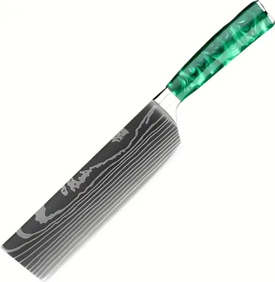 Image de Couteau de cuisine BL-39277 Nakiri - Précision et Élégance en Vert KP39277