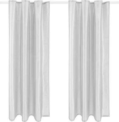 Image de lot de 2 rideaux opaques Alessia avec ruban universel 140x145cm gris clair