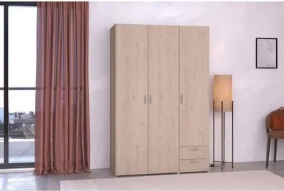 Image de Armoire VARIA,Reproduction Chêne, 3 Portes, 2 Tiroirs, 120,3 x 185 x 51,3 cm