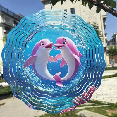 Immagine prodotto di Campanella eolica in acciaio inossidabile 30x30 cm con motivo a delfino