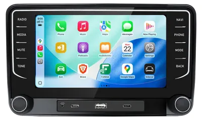 Produktbild von Android Autoradio 7 Zoll 64GB für VW Golf 5 6 Passat B6 B7 mit CarPlay & Android Auto Navigation & Bluetooth