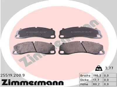 Produktbild von ZIMMERMANN Bremsbeläge Satz Vorne Bremsklötze für PORSCHE 911 Coupe (992) 25519.200.9