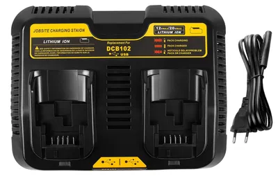 Productafbeelding van Acculader met twee poorten voor DCB115 18V XR, 3,0 A 12 V-20 V MAX Li-Ion snellader