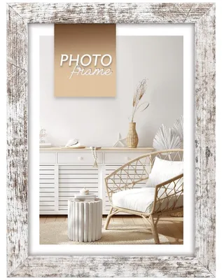 Immagine prodotto di Cornice in legno rettangolare bianco/marrone per 10x15 cm