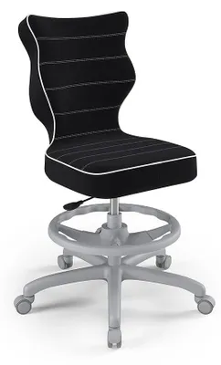 Zdjęcie produktu dla Krzesło Wzrostowe Dla Dzieci I Młodzieży, Ergonomiczne Krzesło Do Biurka, Dla Osób O Wzroście 146-176 Cm, Kolor: Jasny Szary (Jasmine 01), Z Podniesioną Podnóżkiem