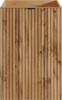 Produktbild von Handwaschbeckenschrank geriffelt - Tür wendbar - Holzfarben hell - 60 x 40 x 22 - VAHIRA