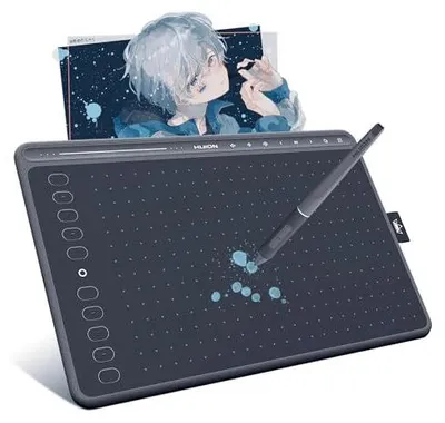 Produktbild von HUION HS611 Grafiktablett, 10,2 x 6,36 Zoll Professionelles Zeichentablett, Batterieloser Digitaler PW500-Stift, Ausgestattet mit