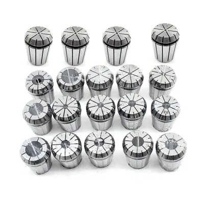 Image de 21pcs Jeu de pinces MT2 ER32 M10 Pince de précision 1-20mm Mandrin à pinces Clé à crochet avec étui pour position de travail Gravure Fraiseuse CNC Outil de tour