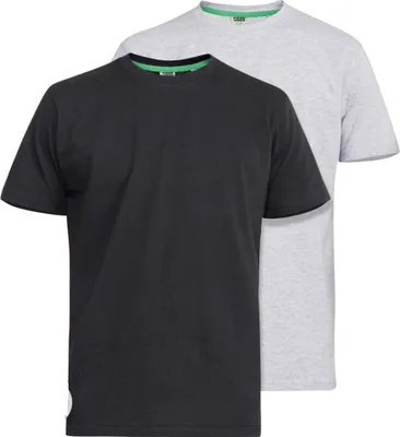 Produktbild von Pánské tričko Duke Fenton D555, velikost king size, s výstřihem, 2-pack DC209 (7XL) (černá/šedá)