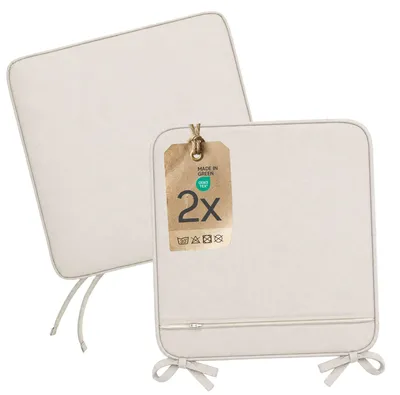 Produktbild von Sitzkissen Stuhlkissen Indoor & Outdoor 2er Set 45x45 cm - Creme - etérea Mila Stuhl Kissen Auflage