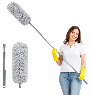 Produktbild von Mulbijeo Teleskop-Staubwedel Grau 1er-Pack – Waschbarer Mikrofaser-Staubfänger M