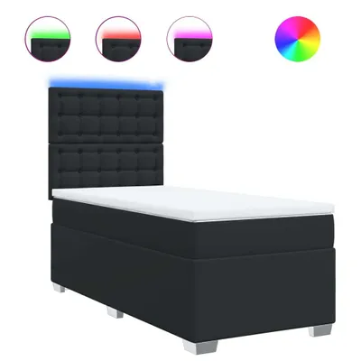 Produktbild von vidaXL Boxspringbett mit Matratze Schwarz 80x200 cm Kunstleder