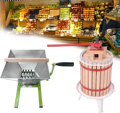 Obrázok produktu pre UISEBRT 18L lis na ovocie Lis na ovocie Lis na víno Lis na kašu 7L drvič ovocia Mlyn na ovocie pre jablká