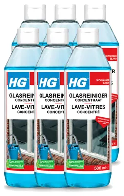 Produktbild von 6 x HG Glasreiniger Konzentrat - 500 ml - Vorteilspackung - 6 Stücke