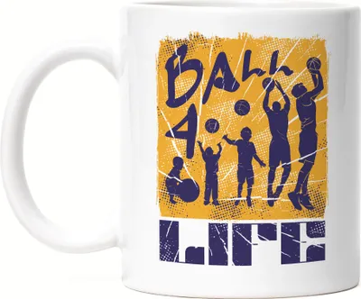 Produktbild von Basketball Tasse Weiß Leben Sport Spieler Korb Teamsport Gewinner Ballsport Jersey Team Mannschaftssport