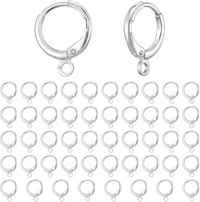 Imagen del producto de Juego de pendientes tipo clip, 50 unidades, redondos, de 1,5 x 1 cm, para la creación de joyería artesanal