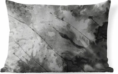 Produktbild von MuchoWow® Outdoor Kissen - Aquarell - Grau - Abstrakt - 50x30 cm - Wetterfest - Lounge Kissen - Sofa kissen - Wohnzimmer Dekoration