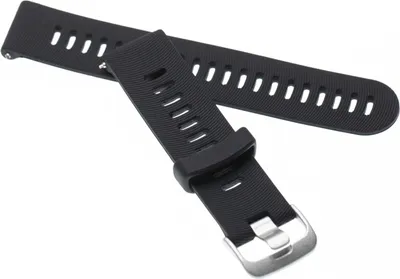 Produktbild von vhbw Ersatz Armband kompatibel mit Garmin Forerunner 245 Music, 245 Fitnessuhr, Smartwatch - 11 + 8,5 cm geriffelt Silikon schwarz