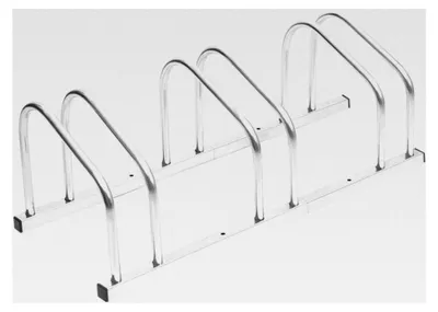 Produktbild von Fahrradständer für 3 Fahrräder mit Diebstahlschutz, Standparker für Garage und Garten, Bodenständer aus verzinktem Stahl