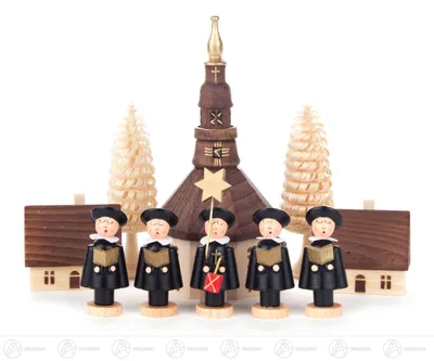 Produktbild von Kurrende schwarz mit Seiffener Dorf (10) Breite x Höhe ca 6 cmx12 cm NEU