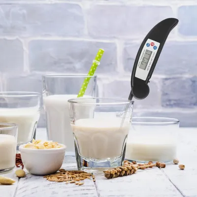 Image de Thermomètre numérique LCD pliable et étanche pour barbecue et cuisine, noir