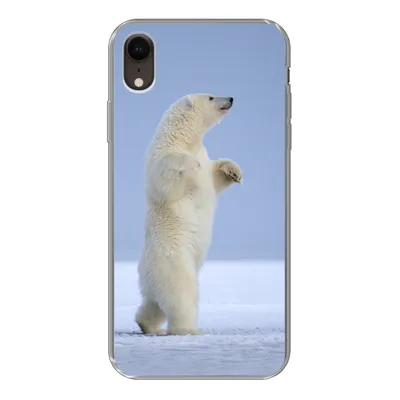 Produktbild von MuchoWow® Handyhülle Schutzhülle Hülle für iPhone XR Eisbär - Lustig - Schnee - Kinder - Jungen - Mädchen - Kind Silikon Softcase Handy Hülle - Schutzdeckel