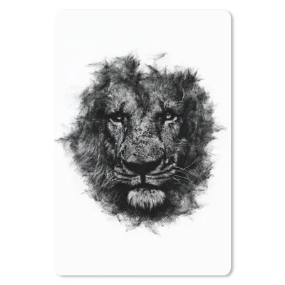 Produktbild von MuchoWow® Mauspad Mousepad Löwe - Schwarz - Weiß 18x27 cm - Mousepads - Maus Mat - Pad - Mausunterlage