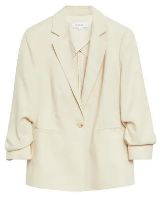 Produktbild von comma Blazer aus Lyocellmix, halblang, Regular Fit, strukturiert mit Reverskragen und Drapé-Ärmeln