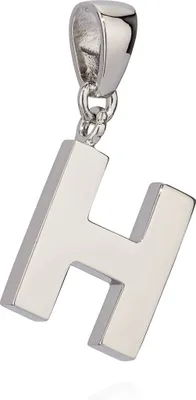 Produktbild von 12x11mm Kettenanhänger Buchstabe H Silber 925 anlaufgeschützt glanz Alphabet