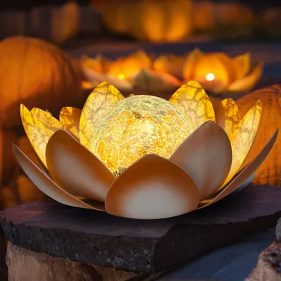 Solar-Lotuslampe LED, warmweiß, IP65, 28x28x12 cm, 1 Stück