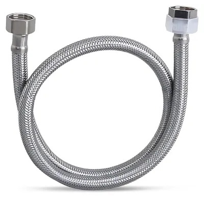 Productafbeelding van Kraanslang - Roestvrij staal - 100 cm - 1/2 inch - Flexibel