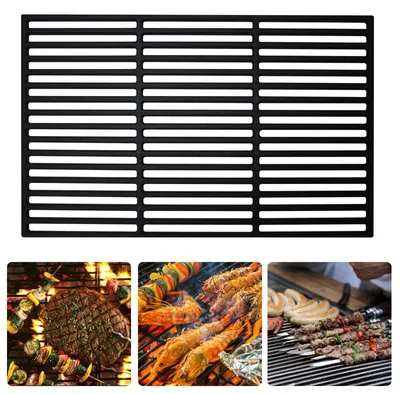 Productafbeelding van QEENTOE Gusseisen grillrooster, geëmailleerd, stabiel grillrooster van gietijzer, grillaccessoire voor BBQ-, gas- en houtskoolgrills, afmetingen 60 x 40 cm