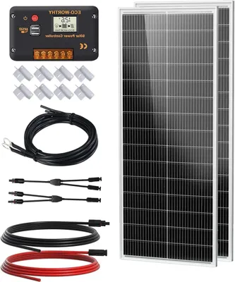 Produktbild von Solarmodul-Set 200W - Solarpanel - Solarenergie - Monokristallin - Solarladeregler - 25% Effizienz