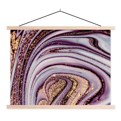 Produktbild von MuchoWow® Textilposter Marmor - Rosa - Gold - Glitter - Marmoroptik - Luxus 40x30 cm mit holzfarbenen Rahmen - Bilder
